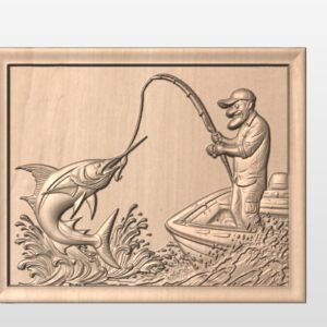 "Fisherman on boat with marlin" STL