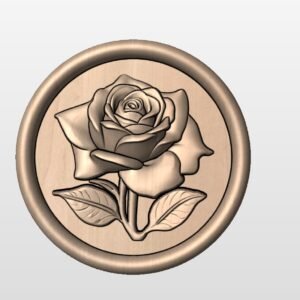 "Rose in round lid frame" STL