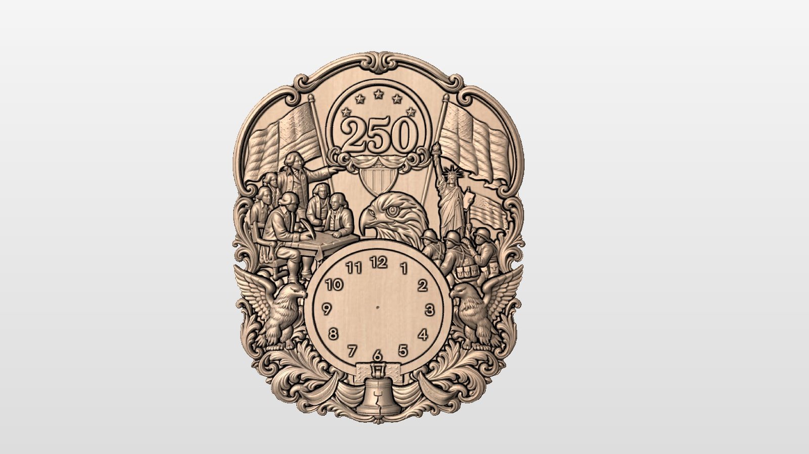 “250 Anniversary Clock” STL and DXF