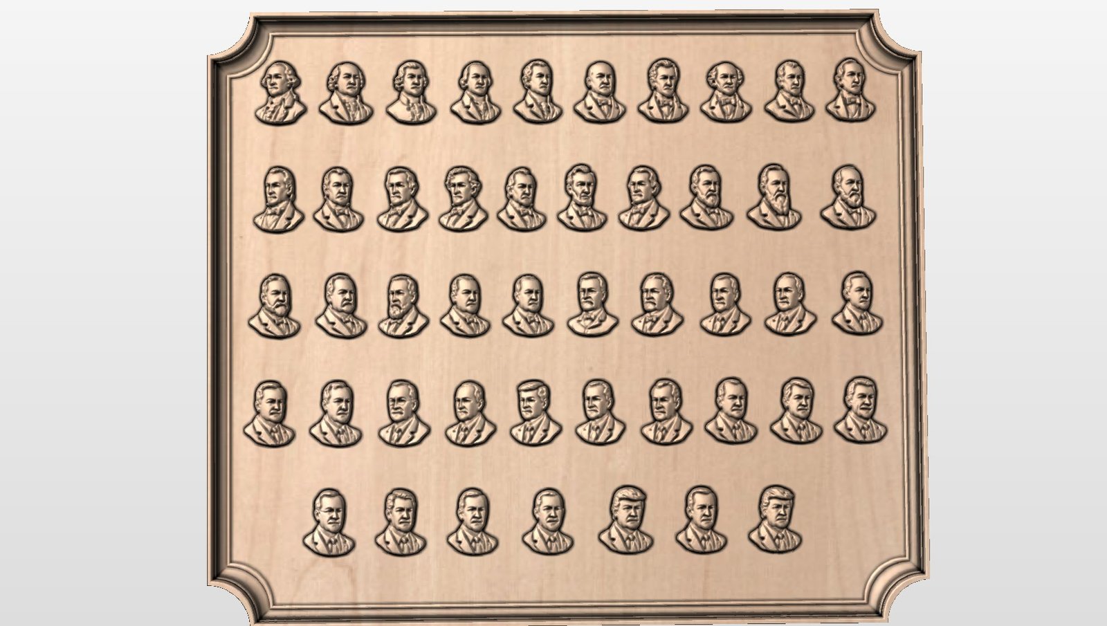 “47 US Presidents” STL and DXF