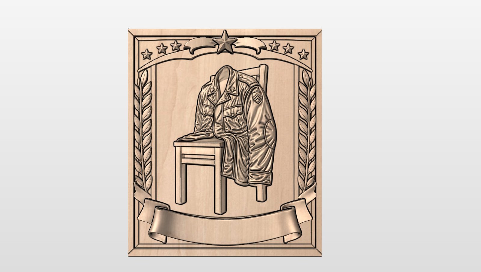 “Military jacket on chair” STL