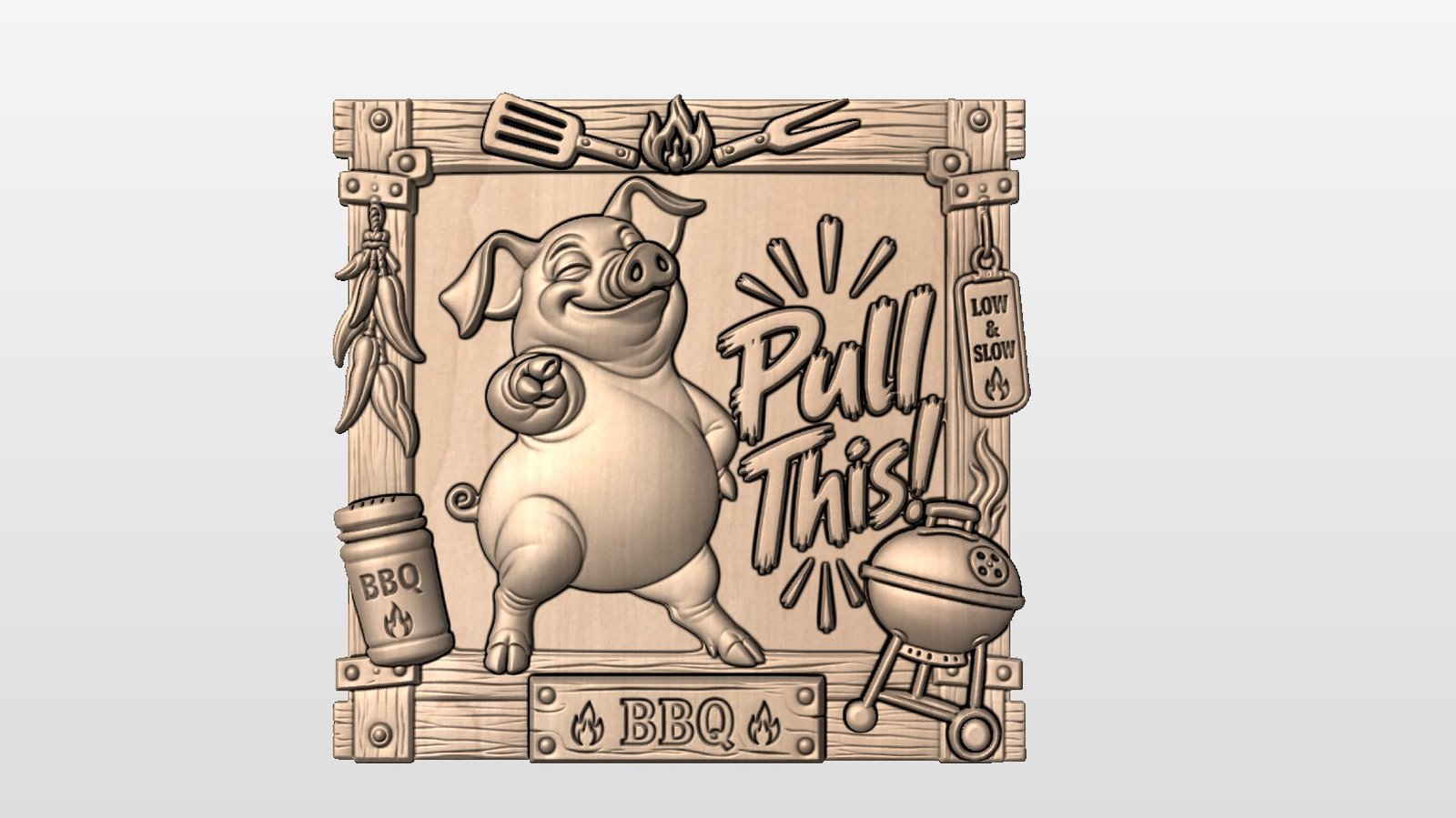 “Pull this BBQ Sign ” STL