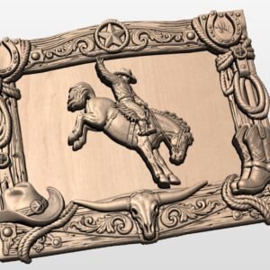 "Western Frame with Bronco Rider" STL